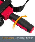 Badass Two Pack Strap Band Clamps With Quick Release Levers And Ergonomic Handles For Woodworking Cabinets showing ergonomic handle detail.