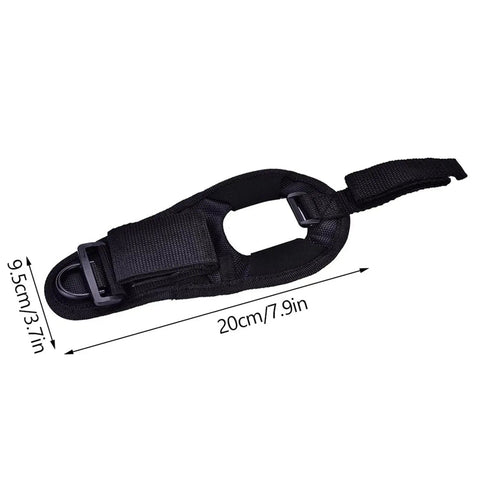 Diving Light Glove With Adjustable Wrist Strap Flashlight Holder Waterproof Nylon Mount shown flat with dimensions