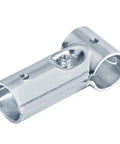 Close-up of Fanmao T Pipe Connector Tee Clamp for 1" EMT, electro-galvanized steel, showing bolt and nut assembly