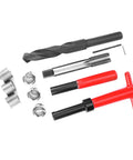 Stainless Steel M16x1.5 Thread Repair Kit 11 Piece Set With Twisted Drill Tap Installation Wrench Breaker Hex Wrench And Six Threaded Inserts For Automotive And Industrial Use Heavy Duty, 11-piece tools
