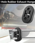 Exhaust Rubber Hanger For Muffler Mounts With Two Holes 0.47 Inch shown with muffler and mounting rods