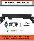 Steering Box Brace For Jeep Cherokee XJ 1984 To 2001 Steel Sector Shaft Support Powder Coated Black Solid Welded Construction package