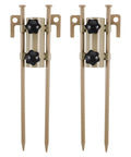 Six Piece Adjustable Camping Tarp Poles And Sand Stakes Kit With Aluminum Tent Pegs And Khaki Pole Holders for outdoors