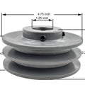 Heavy Duty Built Tough Two Groove Pulley For V Belt Drive Cast Iron Motor Pulley With One And A Quarter Inch Bore and dimensions