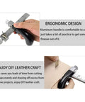 Leather Strap Cutter with Adjustable Blade and Three Blades, Aluminum Handle with Non Slip Grip, Easy for Beginners, in use