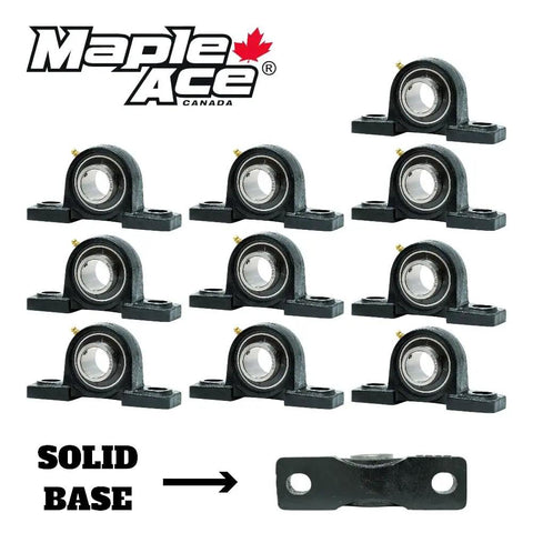 Heavy Duty Pillow Block Bearing With 1.25 Inch Bore, 2 Bolt Self Aligning Solid Base, UCP20720, Replacement And OEM Ready, displayed in pack of 10