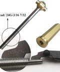 Heavy Duty Threaded Rod And Retainer Clamp Ring Knob Assembly showing brass knob and threaded rod for pool filter replacements.