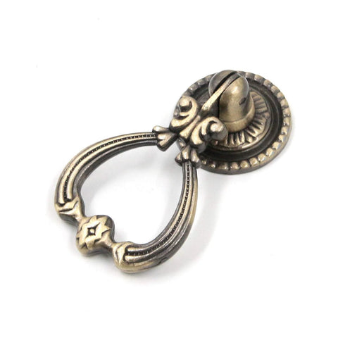 Set Of 4 Tear Drop Knob Pull Handles In Antique Bronze Finish, Zinc Alloy Cabinet Drawer Hardware, 1.3 X 2.4 Inches