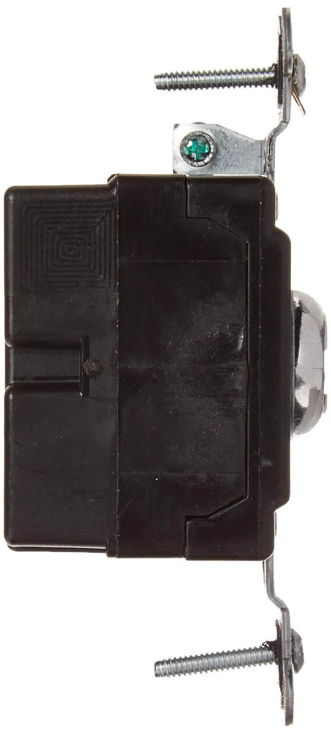 Side view of Extra Heavy Duty Key Lock Single Pole 20 Amp Switch For 120 277 Volt Use Tough Tamper Proof with chrome lock