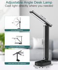 LED Desk Lamp With Built In Power Strip, 3 Outlets And 4 USB Ports Including 2 USB C, Killer Lighting Modes And Five Level Brightness