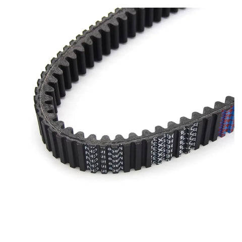 Close-up of Top Notch V-Drive Transmission Belt For CFMoto Snyper 800 EX And Terralander 800 EFI Motorbike, showcasing ribbed design.