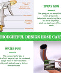 Spray gun and PVC water pipe for Heavy Duty Stainless Steel Hose Reel Cart With Wall Mount And Forty Meter Irrigation Pipe.