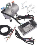 12V Electric AC Scroll Compressor Close Kit For Universal Car And Truck Air Conditioning components including compressor, wiring, and connectors.