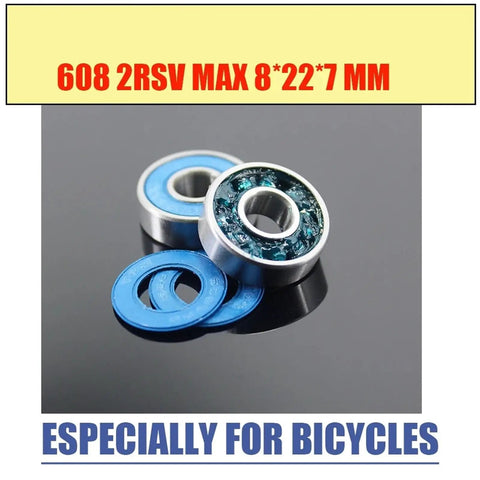 Beefy 608 Deep Groove Ball Bearings Eight By Twenty Two By Seven Millimeters Abec Three Precision Double Rubber Seals Top Shelf Durability For Longboard Trucks Skateboard Frames And Scooter Axles Slick Rolling Performance Four Pack