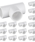 Sixteen Pack 1 Inch Tee PVC Fittings 3 Way Furniture Grade Pipe Elbow Connectors For DIY PVC Shelving Greenhouse Projects