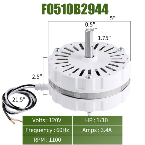 Attic Fan Motor Replacement Kit For 2000 Series Attic Vent Fans, Includes Replacement Motor, White Power Unit, Front View