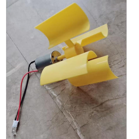 Vertical Axis Wind Turbine Generator Kit For DIY Physics Science Experiments Educational Hands On Teaching Tool For Learners Power Generation Principle Research, yellow blades with motor and wires