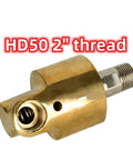 Built Like A Tank Brass Rotating Joint 2 Inch DN50 Swivel Hose Connector with threaded end for smooth hydraulic connections.