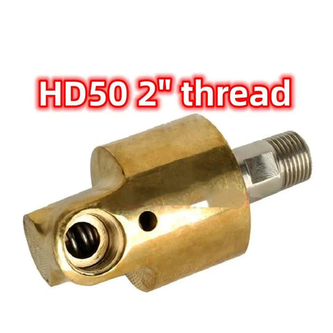 Built Like A Tank Brass Rotating Joint 2 Inch DN50 Swivel Hose Connector with threaded end for smooth hydraulic connections.