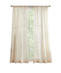 Pinstripe Sheer Curtain Panels Set, 50 x 84 Inches, Light Beige, Rod Pocket, Two Panel Window Treatments For Living Room And Bedroom, Soft Light Filtering