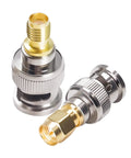 SMA to BNC Connector Kit 8 Piece Set Copper Gold Plated Coaxial Adapters for 50 Ohm Systems Male and Female Connectors