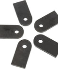 Five Badass Weld On Chassis Tabs Featuring Three Eighth Inch Center Holes Crafted From Heavy Duty Quarter Inch Steel.