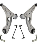 Front Steering Suspension Kit For Dodge Dart 2014 To 2016 Includes Tough Control Arms Ball Joints Tie Rod Ends. Silver control arms with black bushing.