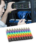 Clip On Wire Markers Set Colorful Cable Number Labels for Easy Color Coded Wiring Tube Cable Markers for Marking Cables with man in server room