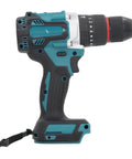 Heavy Duty Cordless Drill Featuring 140Nm Of Badass Rock Solid Torque And Dual Speed Gears, side view with steel chuck and grip.