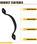 12 Pack Black Barn Door Handles Zinc Alloy Gate Pulls For Cabinets Drawers And Closets with product features list