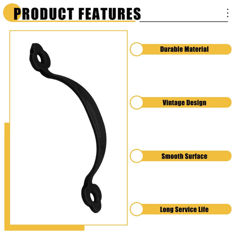 12 Pack Black Barn Door Handles Zinc Alloy Gate Pulls For Cabinets Drawers And Closets with product features list