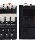 Heavy Duty Thermal Overload Relay 9-13A Adjustable Motor Protector, front and back view, industrial equipment component, phase control.