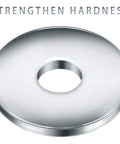 Go-kart clutch lock washer, round brushed steel disc with central bore.