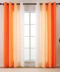 Orange And White Ombre Light Filtering Privacy Curtains Set Of 2 Panels 55 Inch Wide 84 Inch Long Grommet Top Non See Through Drapes Hanging
