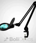 ESD Safe Glass Lens Magnifying Lamp With Clamp, 8 Diopter Approx 3X Magnification, adjustable arm, matte black design