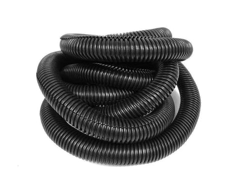 Coiled black 1.5 Inch By 10 Ft Split Wire Loom Flex Guard Convoluted Tubing Heavy Duty Pro Grade Protective Split Cable Sleeves
