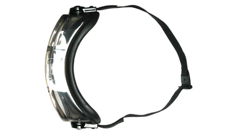 Side view of Anti Fog Top Shelf Chemical Splash Goggles with Foam Padding, Breakaway Headband, Quick Fit Retainer, Tinted Body, Heavy Duty Lens