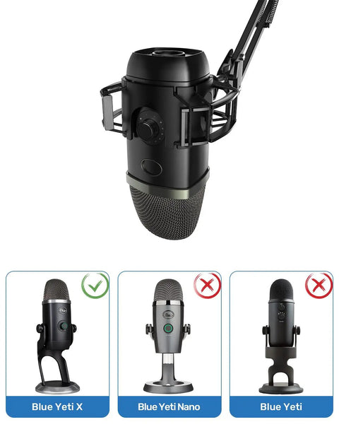 Shock Mount For Yeti X Microphone With 2026 Anti Vibration Suspension Clip And Cantilever Stand Adapter Microphone Holder