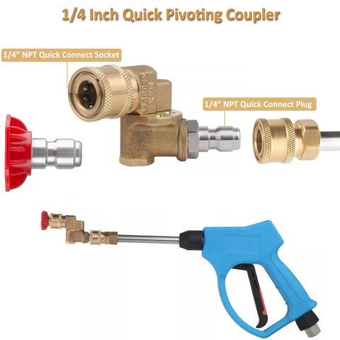 Lucstar radiator cleaning wand accessory set; 1/4 in quick-pivoting coupler and NPT plug, blue spray gun
