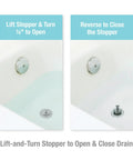 Lift And Turn Tub And Bath Drain Stopper In Chrome Finish Easy Replacement Converts Trip Lever Drains No Fuss Install