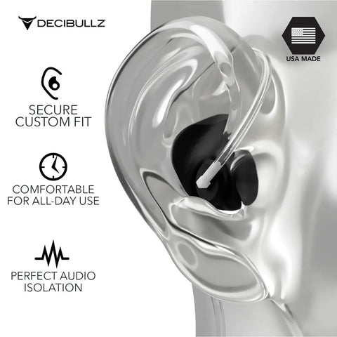 Custom Molded Surveillance Radio Earpiece Set With Thermo Fit For Clear Acoustic Tube Radios, Two Way Radio Headset With Isolation And Noise Reduction For Loud Environments, Stays Put In Any Situation