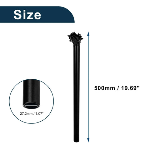 Adjustable Angle 27.2x500mm Aluminum Alloy Bike Seat Post Universal Saddle Post For Mountain And Road Bikes Black size chart