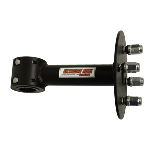Side view of Spare Tire Mount For Polaris RZR XP Turbo showing heavy-duty steel clamp for 1.75 inch roll cage with 4x110 bolt pattern.