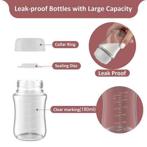 Breast Pump Parts Kit Compatible With S1 S2 9Plus All In One Replacement Set Including 24mm Flange Duckbill Valve Backflow Protector Tubes Bottles Gift Box Included 180ml bottle with sealing disc and collar ring