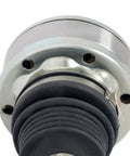 Direct Plug N Play Front Driveshaft Assembly For Jeep Liberty 3 7L 2002 2007 OEM Replacement 52111596AA 52111596AB Fits 42RLE NV3550 NSG370 Transmissions close-up of metal CV boot joint