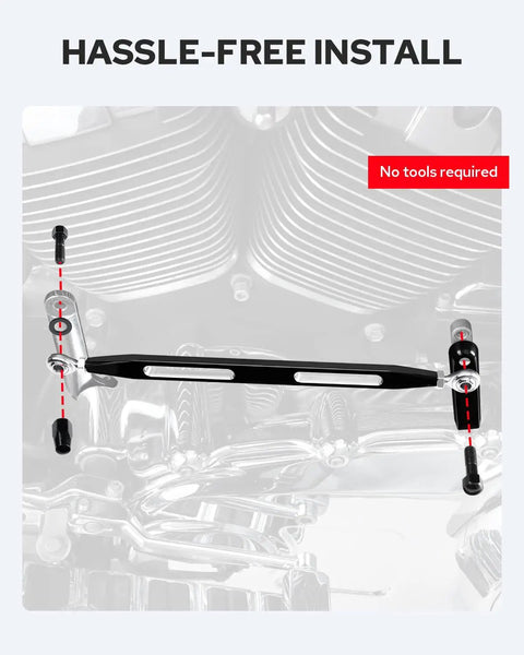 Shift Linkage And Levers For Harley Davidson Touring And Softail Motorcycles, Fits Road King Street Glide Electra Glide Dyna And Trike, 1986 To 2026 Black, CNC Machined 6061 Aluminum, Rust Resistant, Heavy Duty Performance installed between shift lever and transmission, no tools required