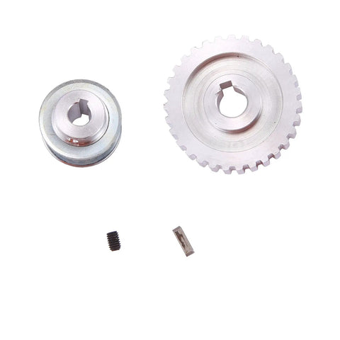 2Pcs Garage Grade Metal Synchronous Pulley and S Gears for Mini Lathe Motor Belt Drive with 8mm Bore, precision aluminum parts.