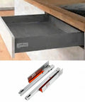 Heavy Duty Undermount Drawer Slides 2 Pack With Push To Close Bottom Mount Rails For Furniture Drawers, Durable Metal