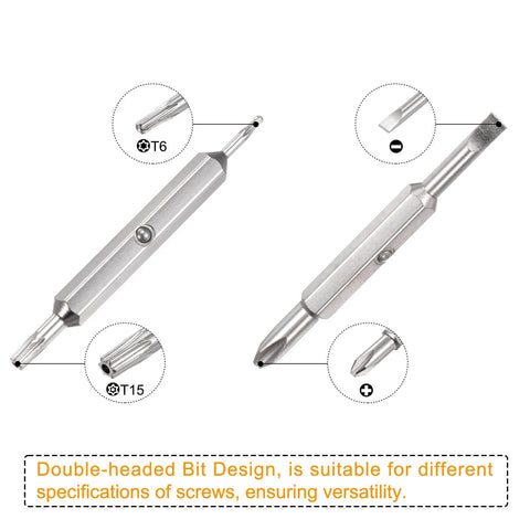 Double-ended magnetic bits T6 T15 Phillips Slotted for 44Piece Ring Doorbell Screwdriver Replacement Kit Must Have With Double Ended