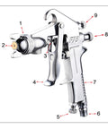 Heavy Duty Pneumatic Paint Sprayer With 400Ml Alloy Hopper showing detailed nozzle and adjustable features for precision applications.